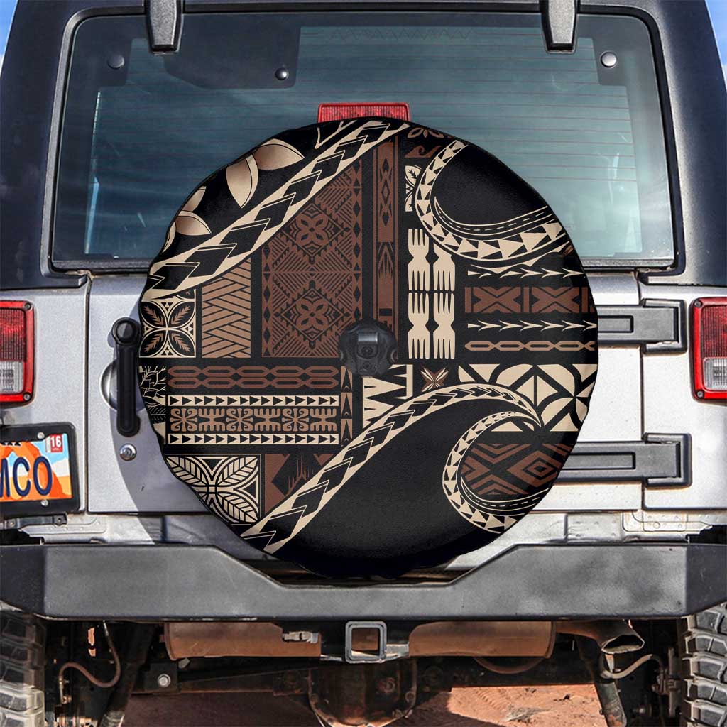 Samoa Siapo Mamanu Spare Tire Cover Waves Motifs