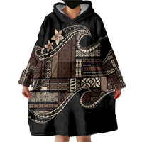 Samoa Siapo Mamanu Wearable Blanket Hoodie Waves Motifs