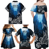 World Ocean Day Pasifika Family Matching Off Shoulder Maxi Dress and Hawaiian Shirt Awaken New Depths LT7 - Polynesian Pride