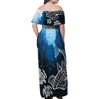 World Ocean Day Pasifika Family Matching Off Shoulder Maxi Dress and Hawaiian Shirt Awaken New Depths LT7 - Polynesian Pride