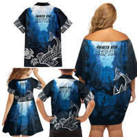 World Ocean Day Pasifika Family Matching Off Shoulder Short Dress and Hawaiian Shirt Awaken New Depths LT7 - Polynesian Pride
