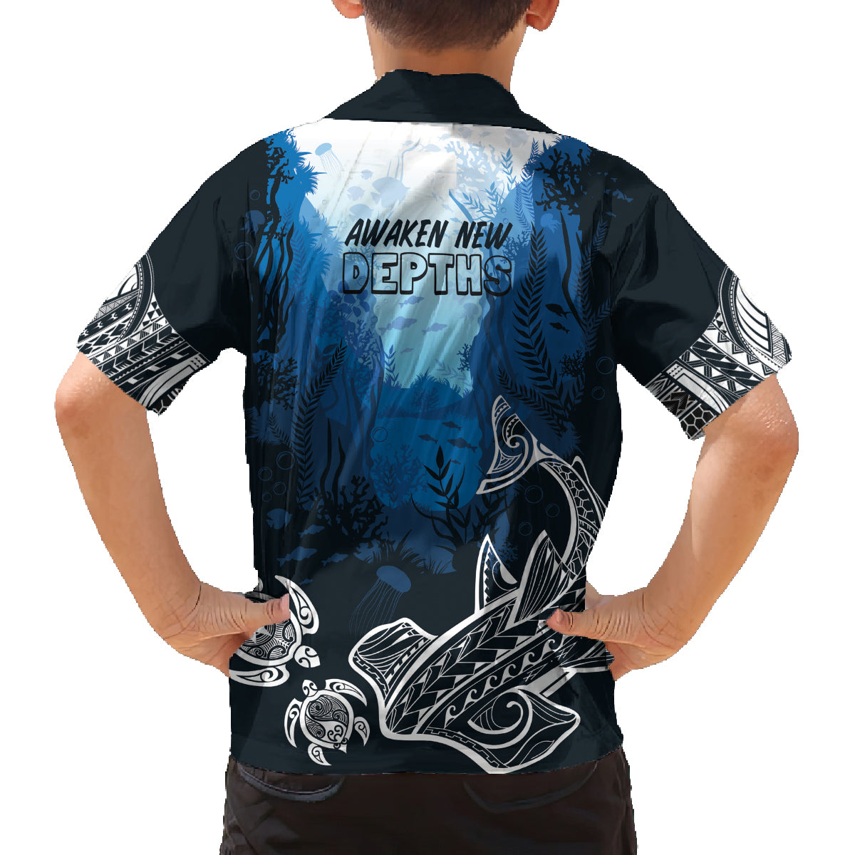 World Ocean Day Pasifika Family Matching Summer Maxi Dress and Hawaiian Shirt Awaken New Depths LT7 - Polynesian Pride