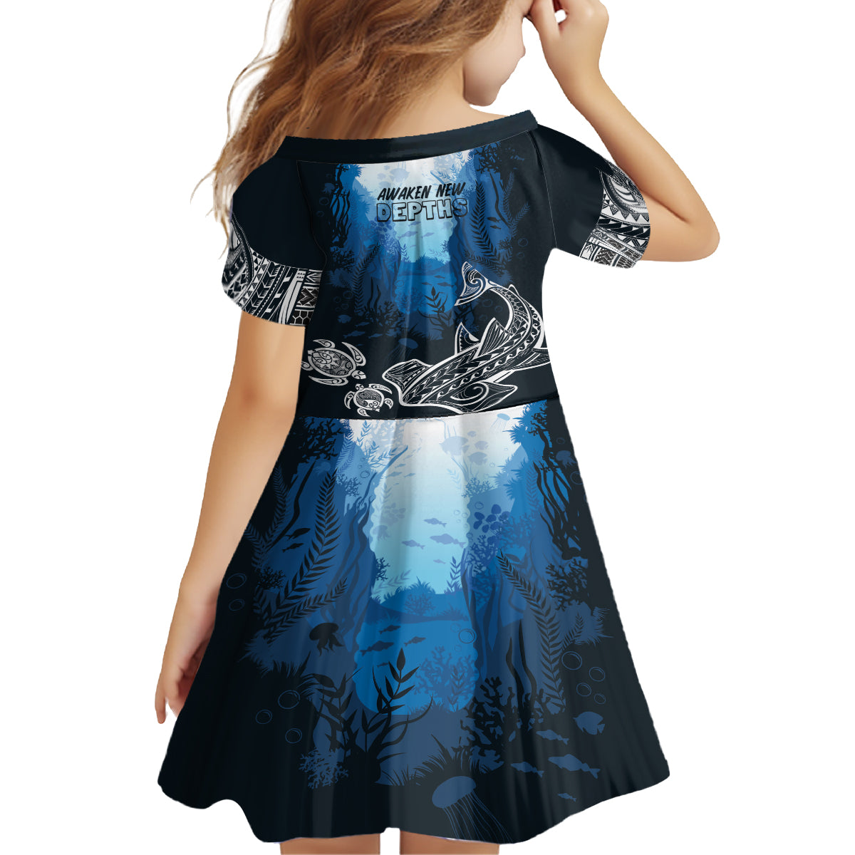 World Ocean Day Pasifika Family Matching Summer Maxi Dress and Hawaiian Shirt Awaken New Depths LT7 - Polynesian Pride