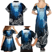 World Ocean Day Pasifika Family Matching Summer Maxi Dress and Hawaiian Shirt Awaken New Depths LT7 - Polynesian Pride