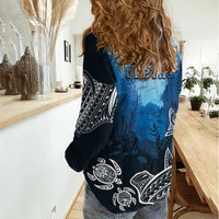 World Ocean Day Pasifika Women Casual Shirt Awaken New Depths LT7 - Polynesian Pride