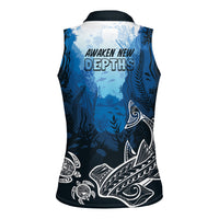 World Ocean Day Pasifika Women Sleeveless Polo Shirt Awaken New Depths LT7 - Polynesian Pride