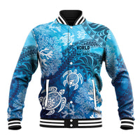 Hawaii World Ocean Day Baseball Jacket Kakau Turtles