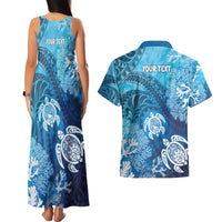 Hawaii World Ocean Day Couples Matching Tank Maxi Dress and Hawaiian Shirt Kakau Turtles