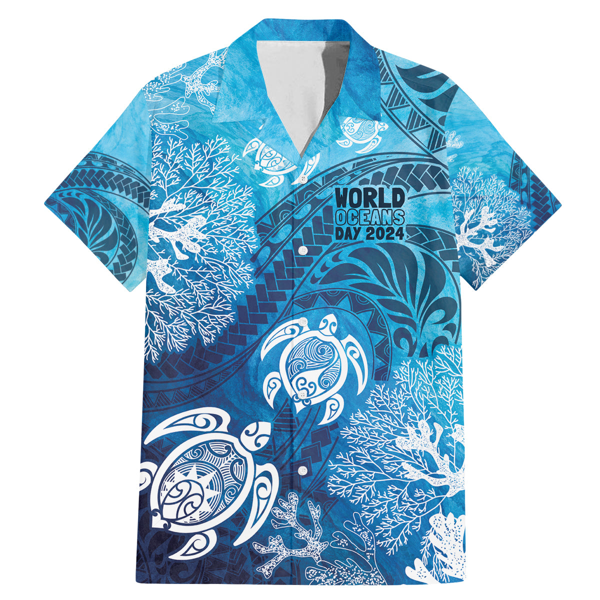 Hawaii World Ocean Day Family Matching Mermaid Dress and Hawaiian Shirt Kakau Turtles