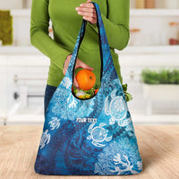 Hawaii World Ocean Day Grocery Bag Kakau Turtles