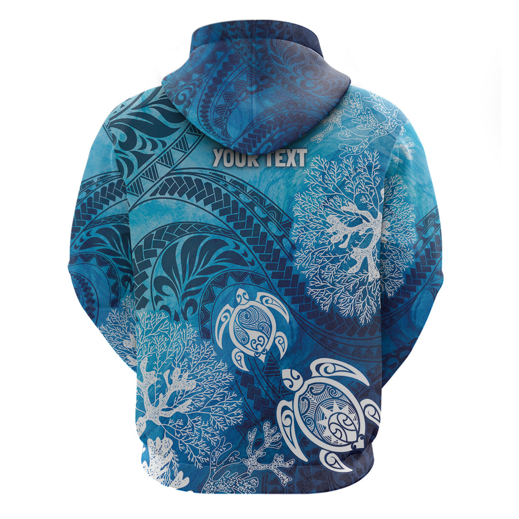 Hawaii World Ocean Day Hoodie Kakau Turtles