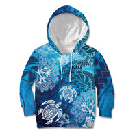 Hawaii World Ocean Day Kid Hoodie Kakau Turtles