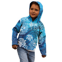 Hawaii World Ocean Day Kid Hoodie Kakau Turtles