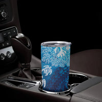 Hawaii World Ocean Day Tumbler Cup Kakau Turtles