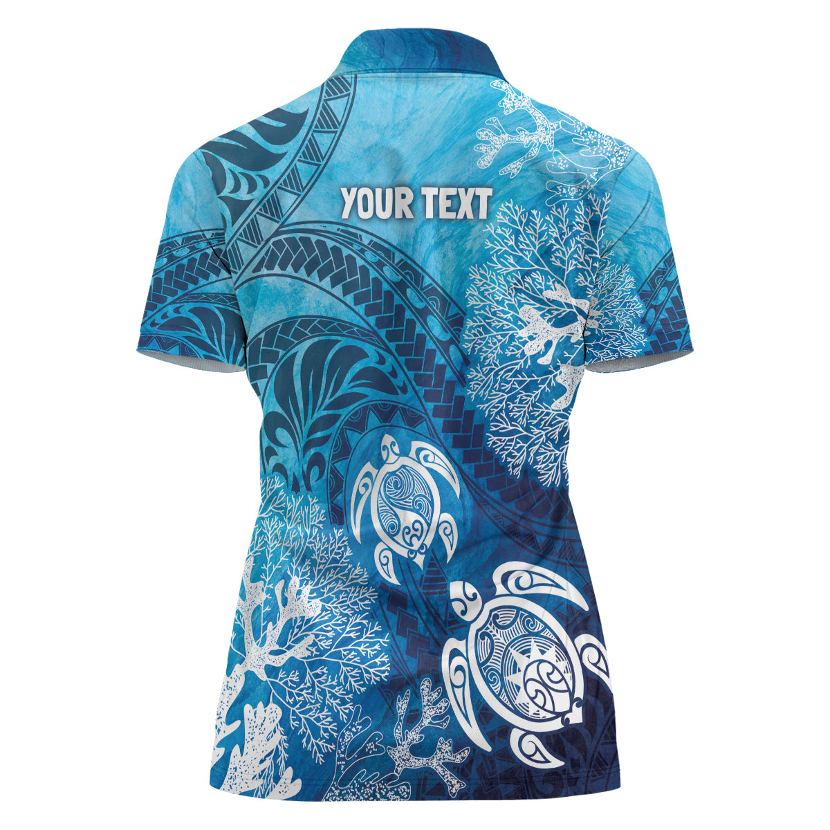 Hawaii World Ocean Day Women Polo Shirt Kakau Turtles