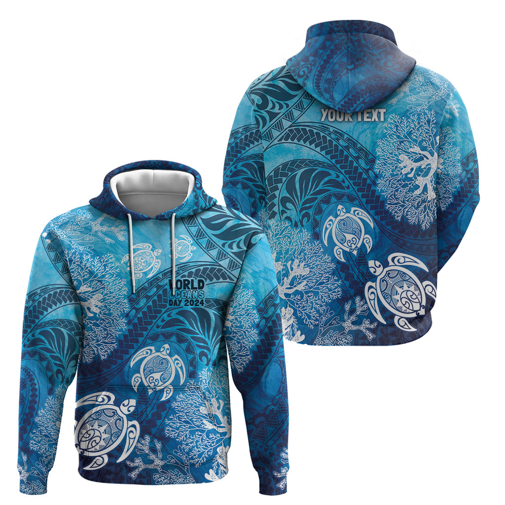 Hawaii World Ocean Day Zip Hoodie Kakau Turtles