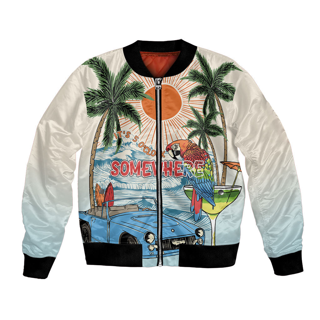 Summer Holiday It's 5 o'clock Somewhere Vintage Hawaii Bomber Jacket