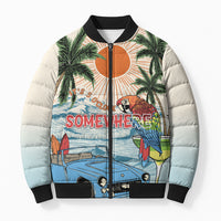 Summer Holiday It's 5 o'clock Somewhere Vintage Hawaii Bomber Puffer Jacket