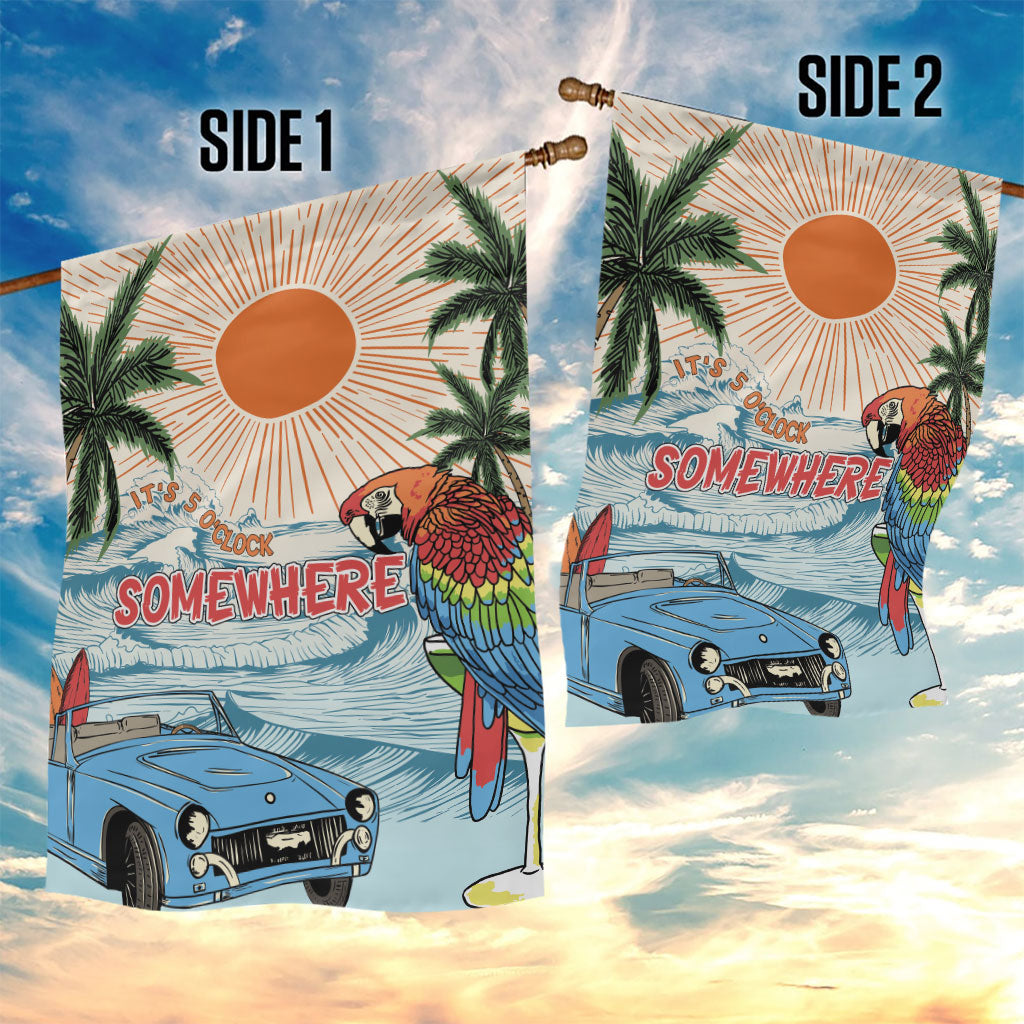 Summer Holiday It's 5 o'clock Somewhere Vintage Hawaii Garden Flag