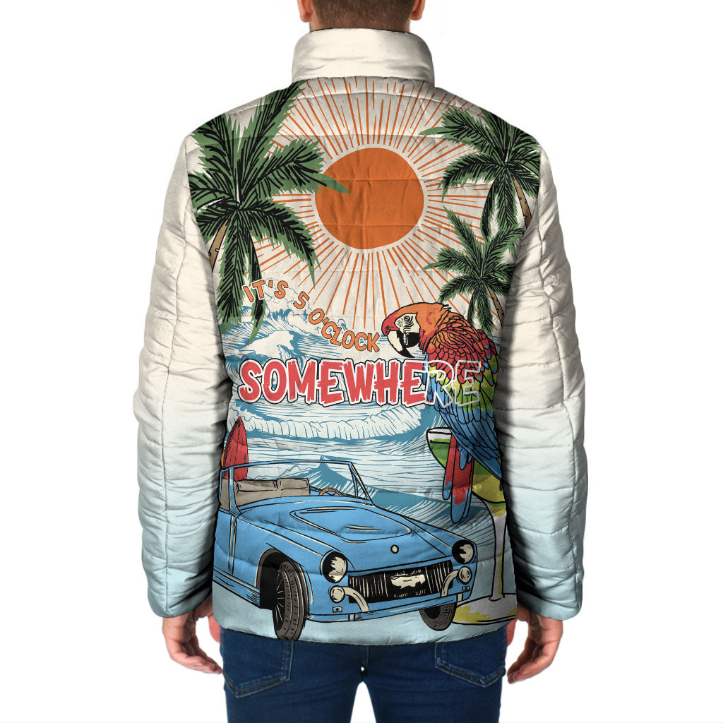 Summer Holiday It's 5 o'clock Somewhere Vintage Hawaii Padded Jacket