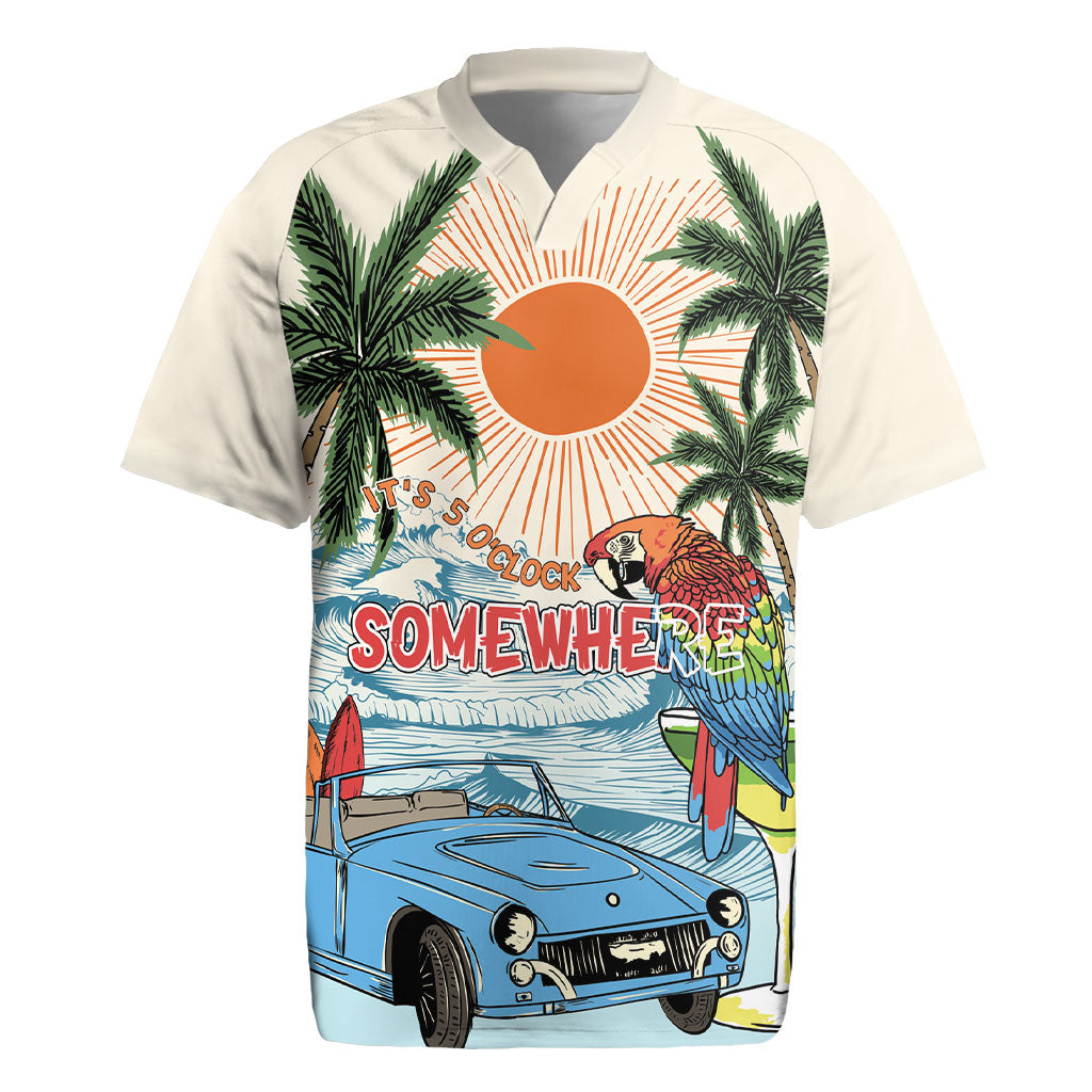 Summer Holiday It's 5 o'clock Somewhere Vintage Hawaii Rugby Jersey
