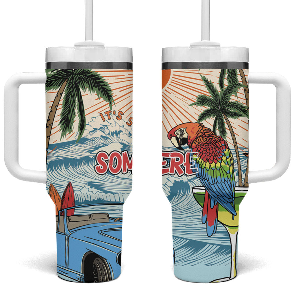 Summer Holiday It's 5 o'clock Somewhere Vintage Hawaii Tumbler With Handle
