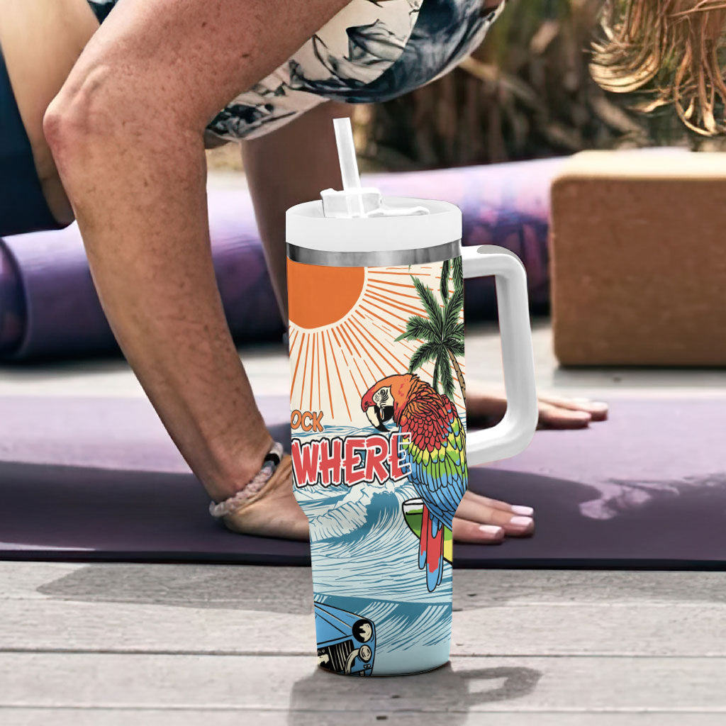 Summer Holiday It's 5 o'clock Somewhere Vintage Hawaii Tumbler With Handle