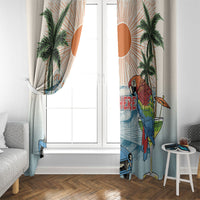 Summer Holiday It's 5 o'clock Somewhere Vintage Hawaii Window Curtain