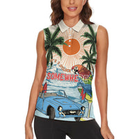 Summer Holiday It's 5 o'clock Somewhere Vintage Hawaii Women Sleeveless Polo Shirt