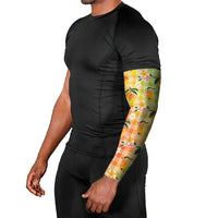 Aloha Hawaii Palaka Print Mango Plumeria Arm Sleeves Tropical Vibes