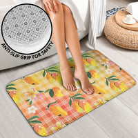 Aloha Hawaii Palaka Print Mango Plumeria Bathroom Set Tropical Vibes