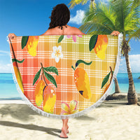 Aloha Hawaii Palaka Print Mango Plumeria Beach Blanket Tropical Vibes