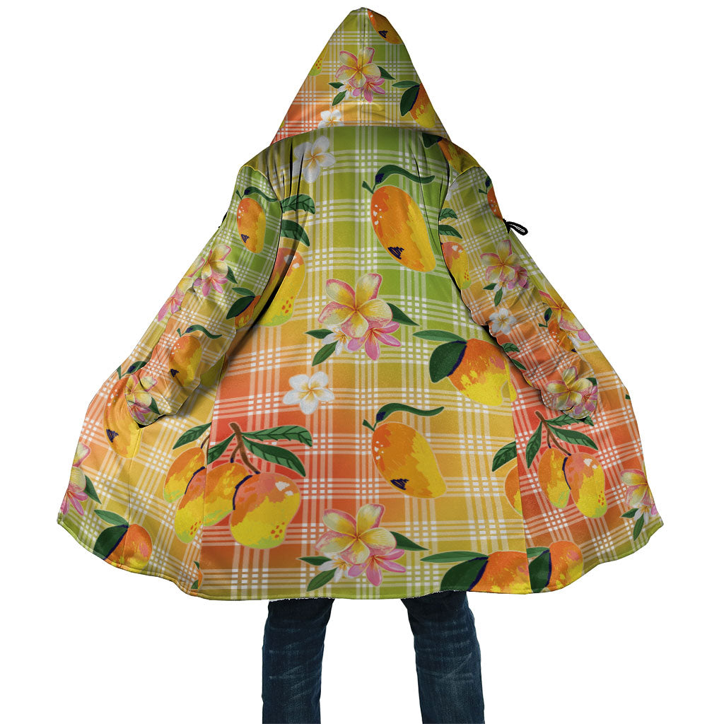 Aloha Hawaii Palaka Print Mango Plumeria Cloak Tropical Vibes