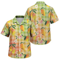 Aloha Hawaii Palaka Print Mango Plumeria Family Matching Tank Maxi Dress and Hawaiian Shirt Tropical Vibes