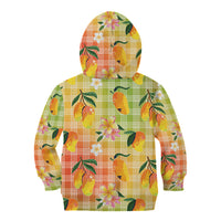 Aloha Hawaii Palaka Print Mango Plumeria Kid Hoodie Tropical Vibes