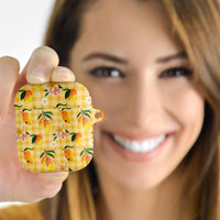 Aloha Hawaii Palaka Print Mango Plumeria AirPods Case Fresh Lemon