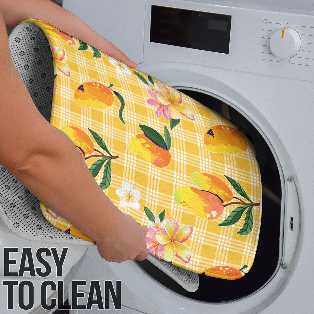 Aloha Hawaii Palaka Print Mango Plumeria Bathroom Set Fresh Lemon