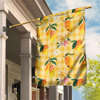 Aloha Hawaii Palaka Print Mango Plumeria Garden Flag Fresh Lemon