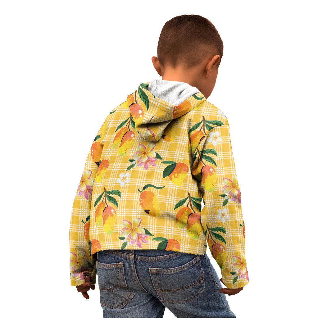Aloha Hawaii Palaka Print Mango Plumeria Kid Hoodie Fresh Lemon