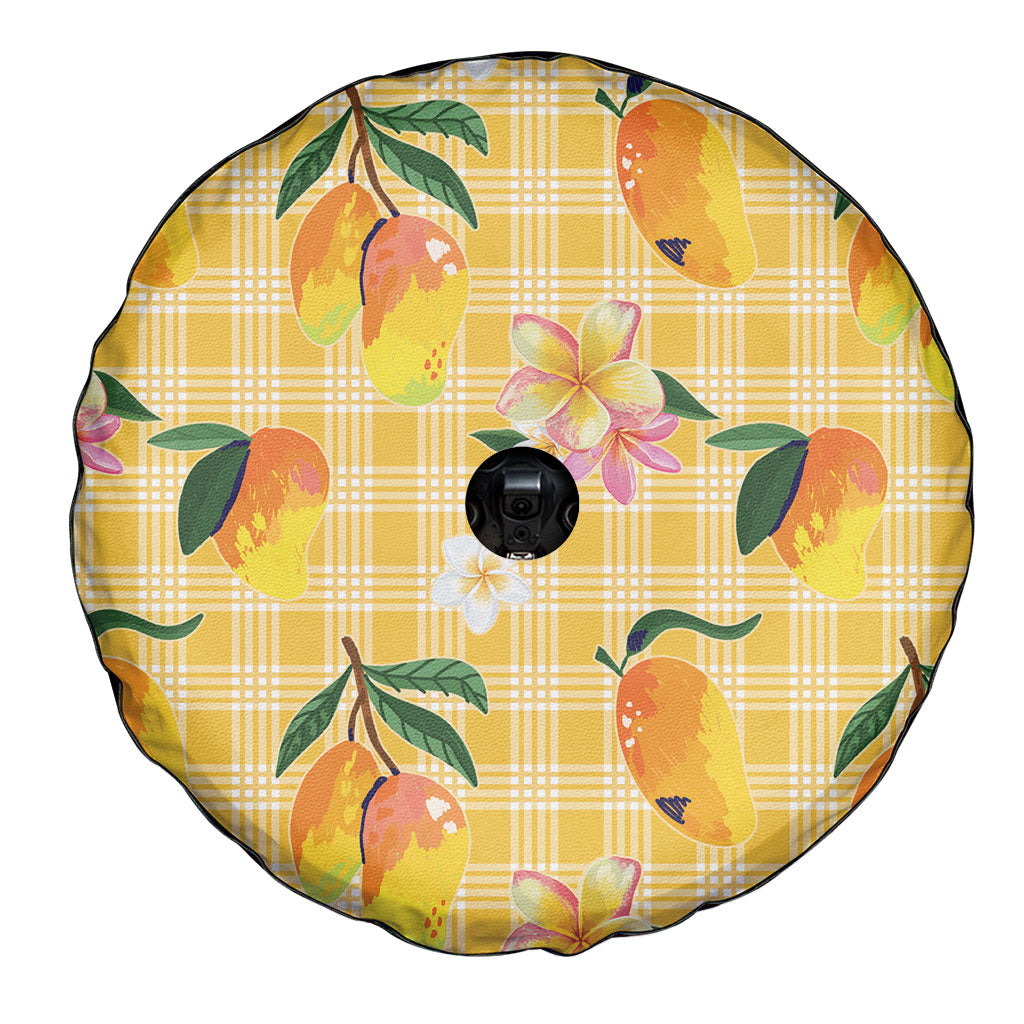 Aloha Hawaii Palaka Print Mango Plumeria Spare Tire Cover Fresh Lemon