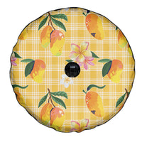 Aloha Hawaii Palaka Print Mango Plumeria Spare Tire Cover Fresh Lemon