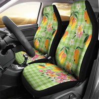 Aloha Hawaii Palaka Print Mango Plumeria Car Seat Cover Cool Mint