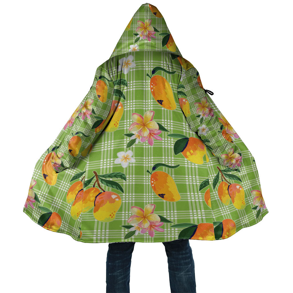 Aloha Hawaii Palaka Print Mango Plumeria Cloak Cool Mint
