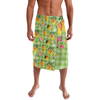 Aloha Hawaii Palaka Print Mango Plumeria Lavalava Cool Mint