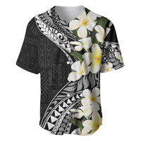 Aloha Hawaii Festive Baseball Jersey Frangipani Lace Classic LT7 Black - Polynesian Pride
