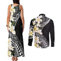Aloha Hawaii Festive Couples Matching Tank Maxi Dress and Long Sleeve Button Shirt Frangipani Lace Classic LT7 - Polynesian Pride
