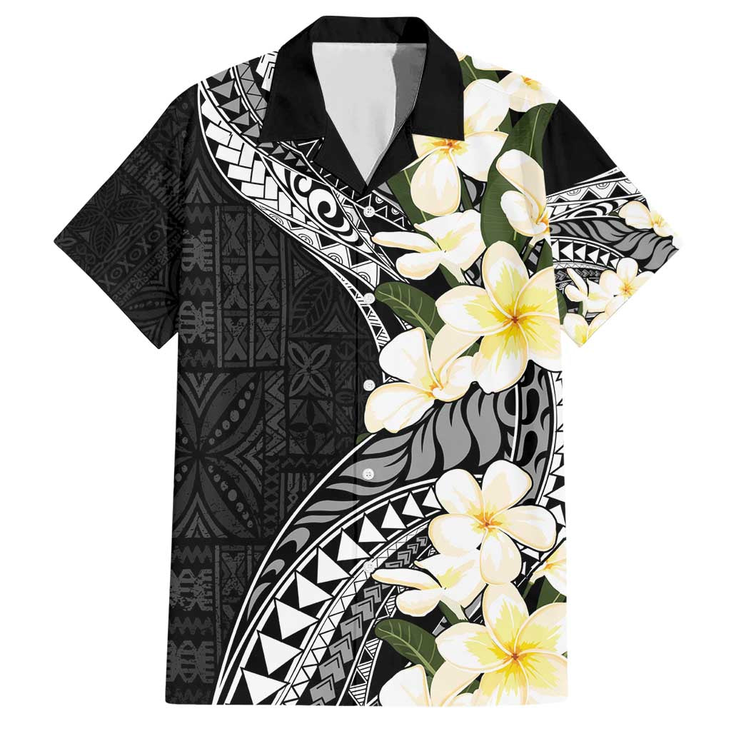 Aloha Hawaii Festive Family Matching Short Sleeve Bodycon Dress and Hawaiian Shirt Frangipani Lace Classic LT7 Dad's Shirt - Short Sleeve Black - Polynesian Pride