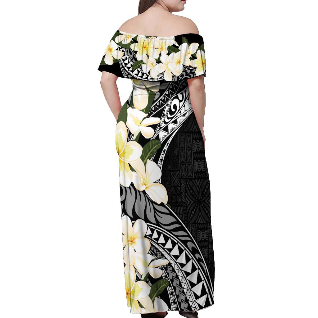 Aloha Hawaii Festive Off Shoulder Maxi Dress Frangipani Lace Classic