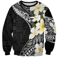Aloha Hawaii Festive Sweatshirt Frangipani Lace Classic LT7 Unisex Black - Polynesian Pride