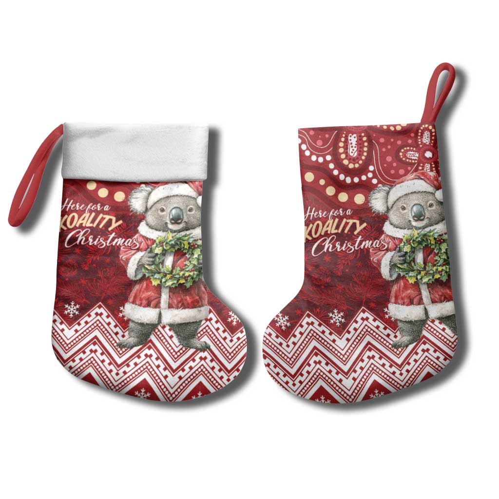 Here For A Koality Xmas Australia Abogirinal Christmas Stocking Santa Koala - Polynesian Pride